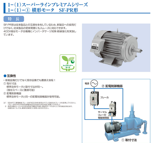 T-ポイント5倍】 三菱電機MITSUBISHIモーターSF-PRO-4P-2.2kw-400V